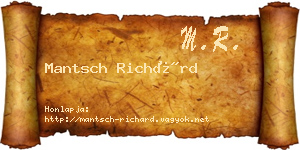 Mantsch Richárd névjegykártya